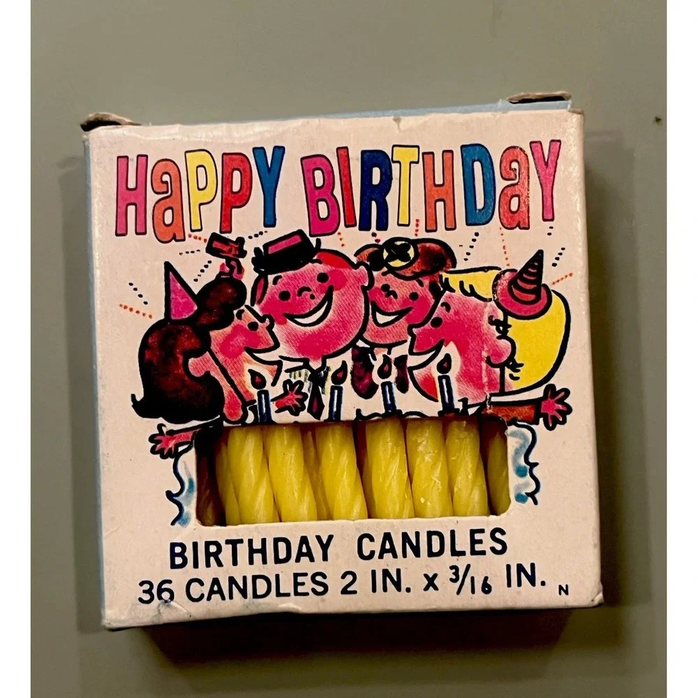 Lot of 3 Assorted Boxes Vintage Birthday Cake Candles Twisty Multicolor Prop‎